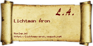 Lichtman Áron névjegykártya