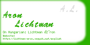 aron lichtman business card